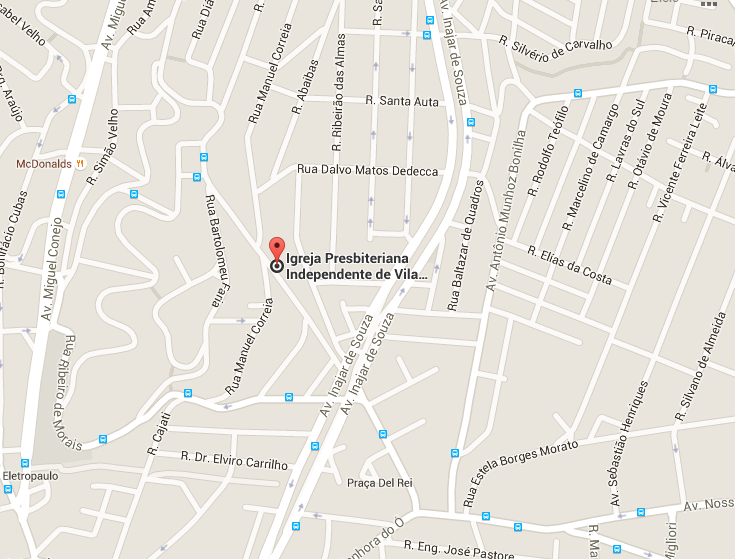 Localização do Velório Igreja Presbiteriana de Vila Palmeiras 