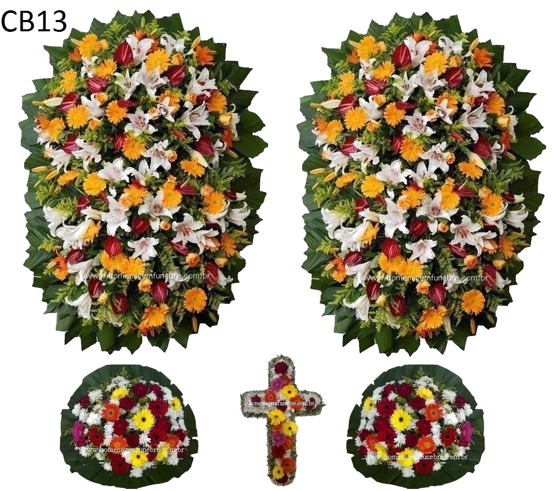 conjunto coroa de flores CB13