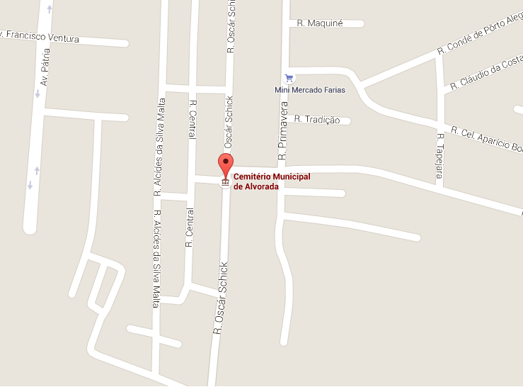 Localização do Cemitério Municipal de Alvorada