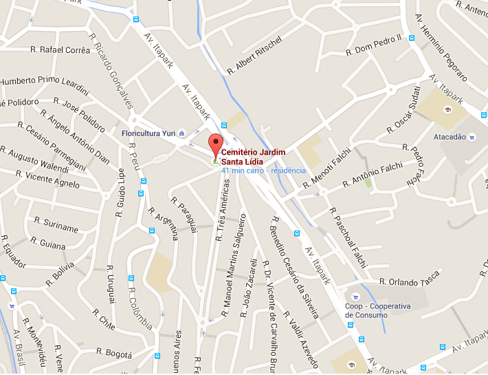 Localização do Velório Cemitério Jardim Santa Lidia 