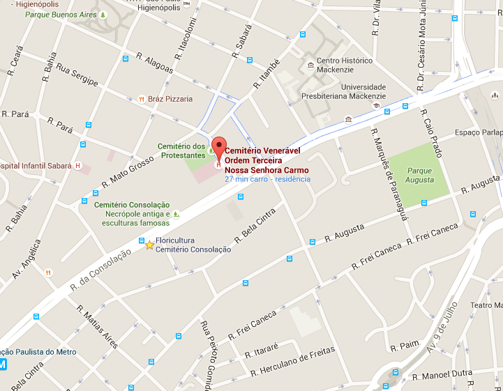 Localização do Velório Cemitério Ordem Terceira Ns. Senhora Carmo 