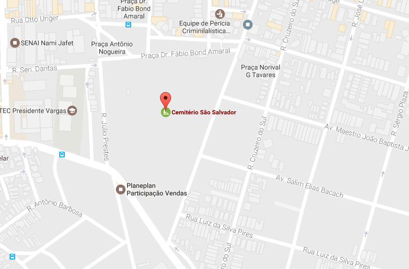 Localização do Velório Cemitério São Salvador Mogi