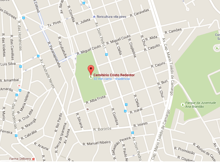 Localização do Velório Cemitério Cristo Redentor 