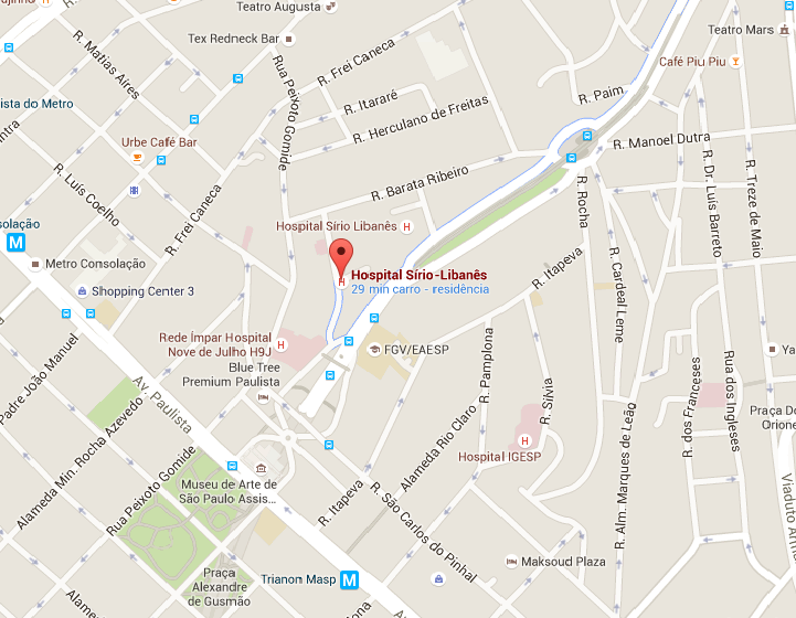 Localização do Velório Hospital Sírio Libanês 