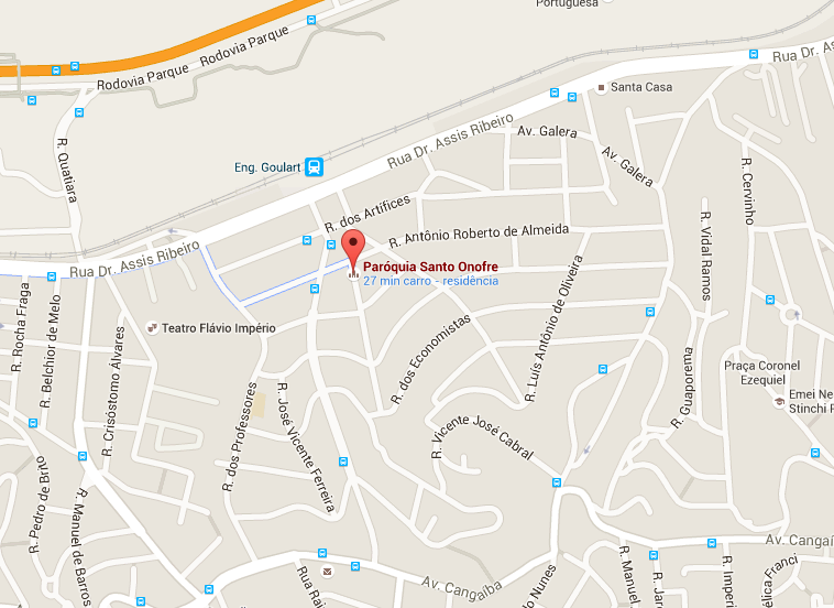 Localização do Velório Igreja Sto. Onofre Eng. Goulart 