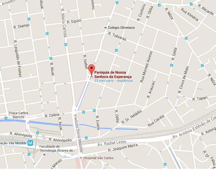 Localização do Velório Igreja Paróquia Nsa. Senhora da Esperança 