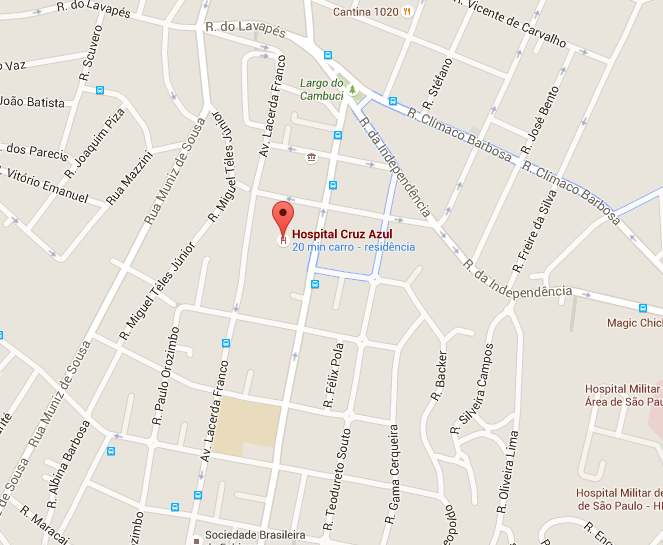 Localização do Velório Hospital Cruz Azul    