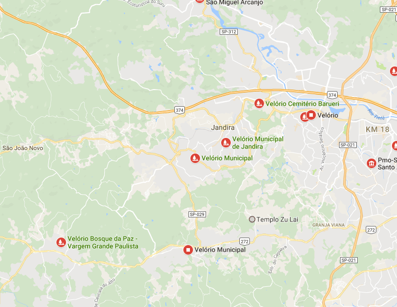 Localização do Velório Municipal de Itapevi 