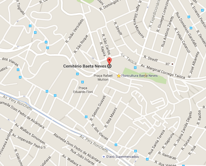 Localização do Velório Cemitério Vila Baeta Neves     