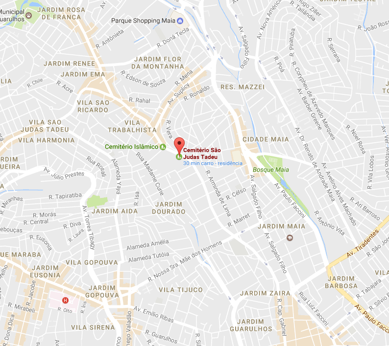 Localização do Velório Cemitério São Judas - Guarulhos