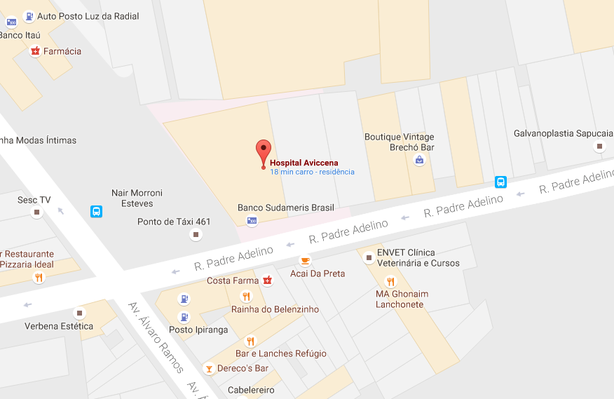 Localização do Hospital Aviccena 