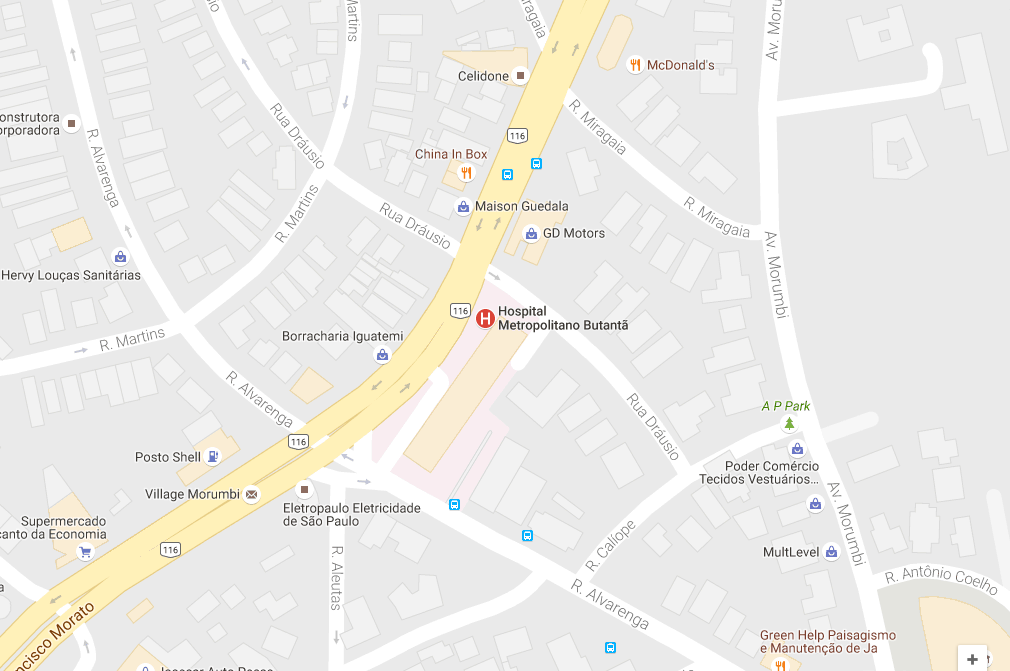 Localização do Hospital Metropolitano Butantã 