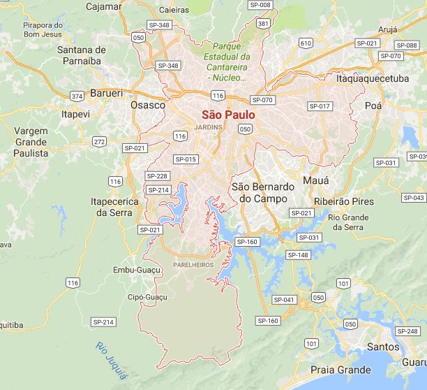 Localização da Coroa de Flores São Paulo
