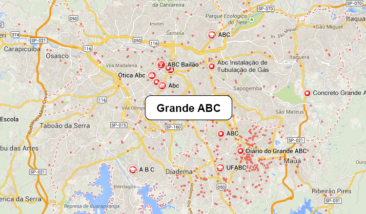 Localização da Floricultura ABC