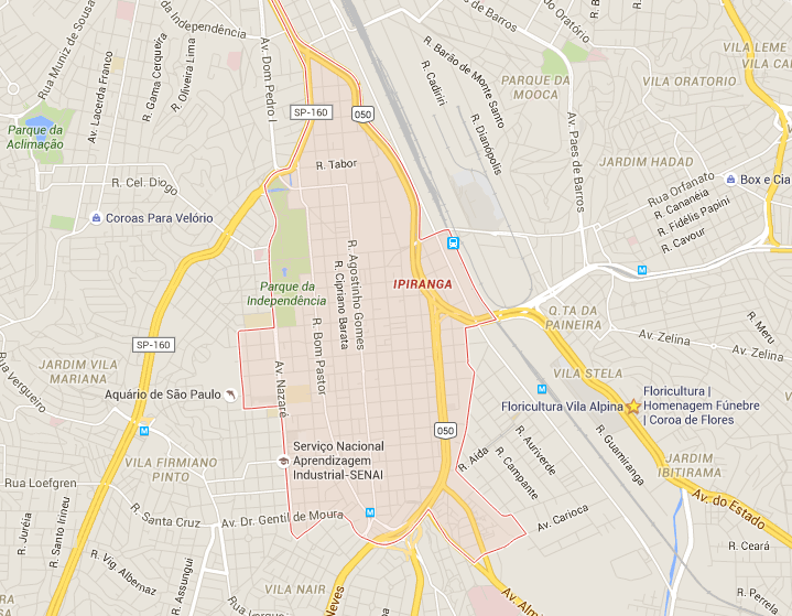 Localização da Floricultura Ipiranga