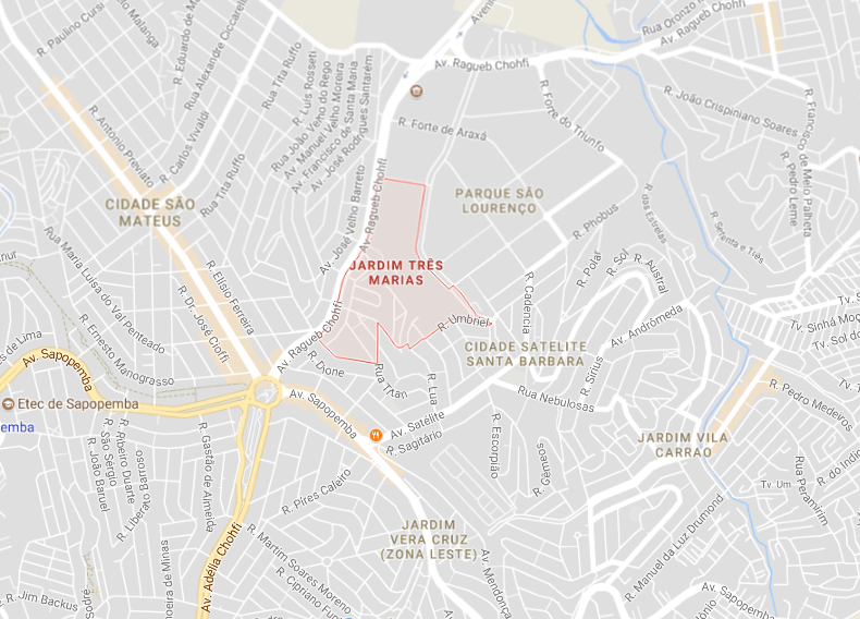 Localização da Floricultura Jardim Três Marias
