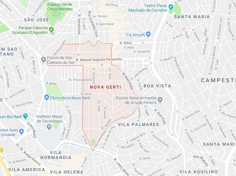 Localização da Floricultura Nova Gerti