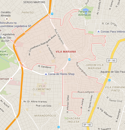Localização da Floricultura Vila Mariana
