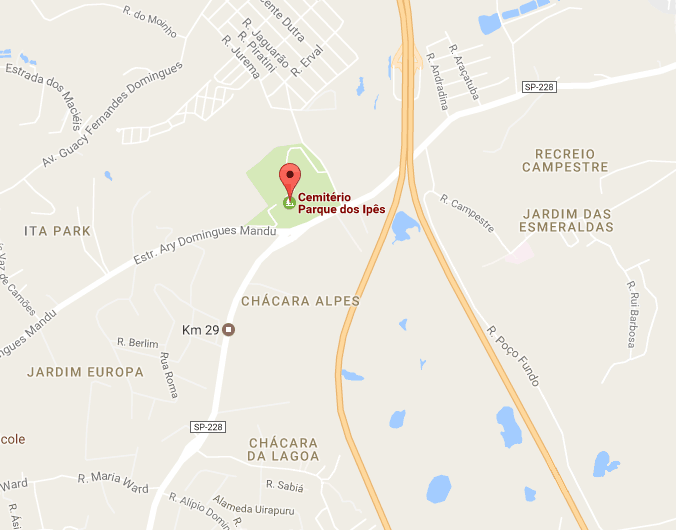 Localização da Floricultura Parque dos Ipes Itapecerica